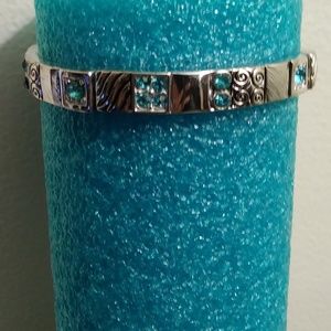 Silver Bracelet with Blue Stones